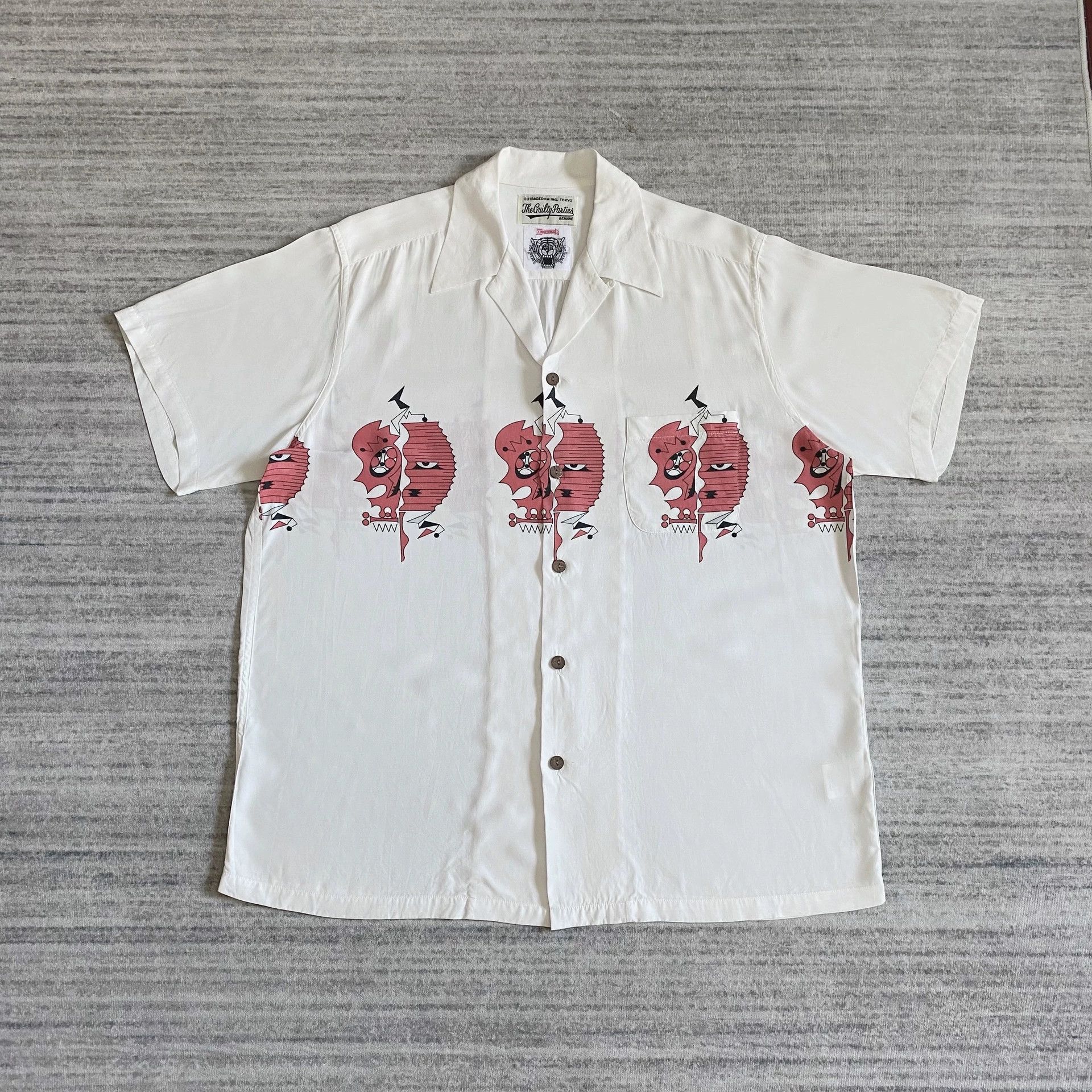 Wacko Maria WackoMaria tattoo skull 56 TATOO Hawaiian short sleeve shirt |  Grailed