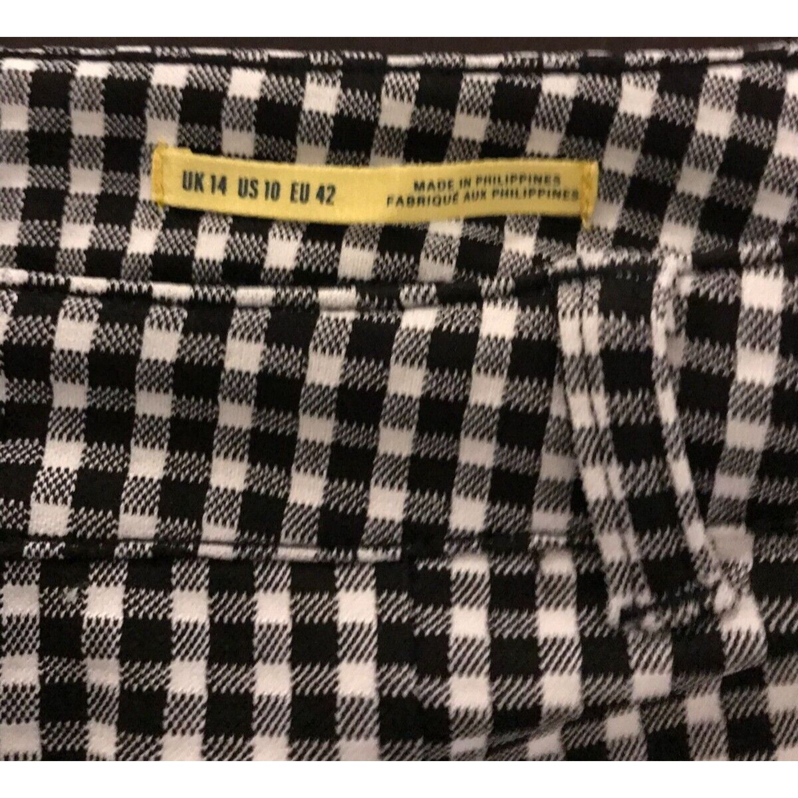 Anthropologie Anthropologie Maeve Black/White Gingham Print Slim Pants Size 32" / US 10 / IT 46 - 4 Thumbnail
