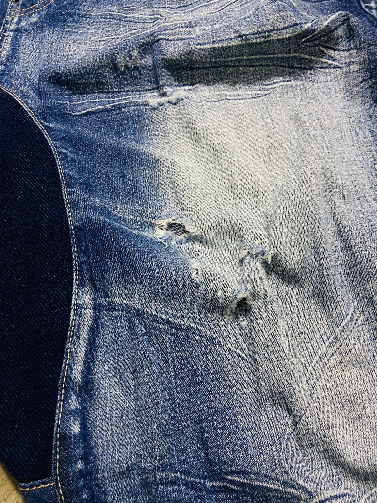 Japanese Brand Glamb Drop Crotch Distressed Denim Jeans Size US 38 / EU 54 - 7 Thumbnail