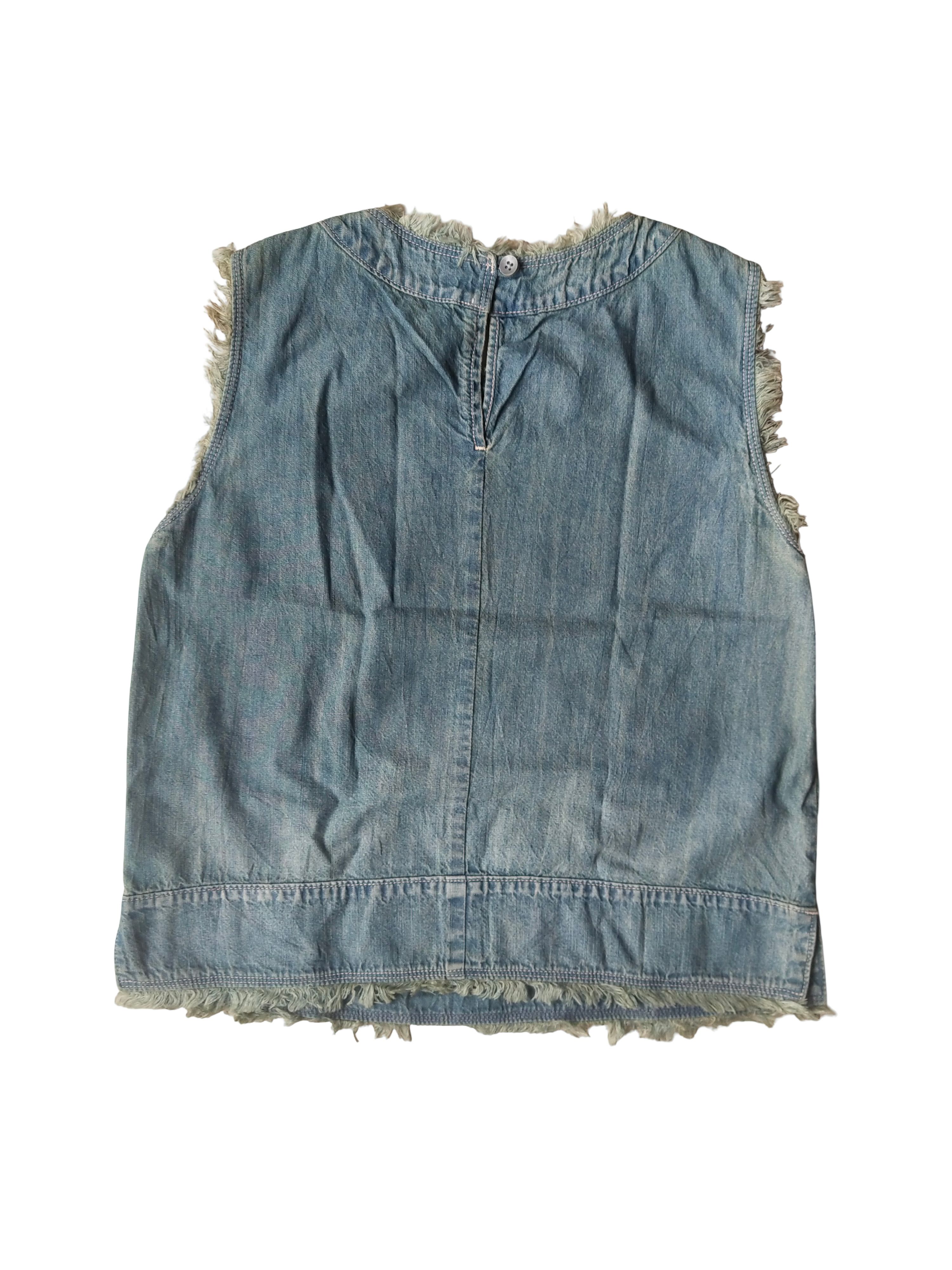 GOA GOA Japan Frayed Denim Sleeveless Top Grunge Size M / US 6-8 / IT 42-44 - 4 Thumbnail