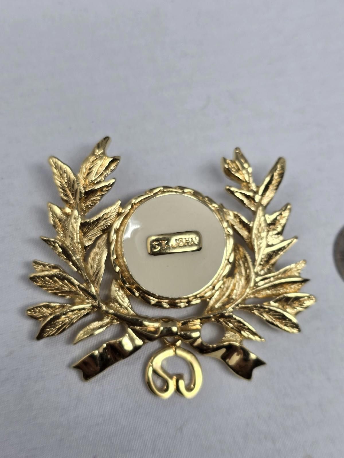 St. John Rare Perfect St.John Enamel & gold brooch W Dangling Emblem Size ONE SIZE - 1 Thumbnail
