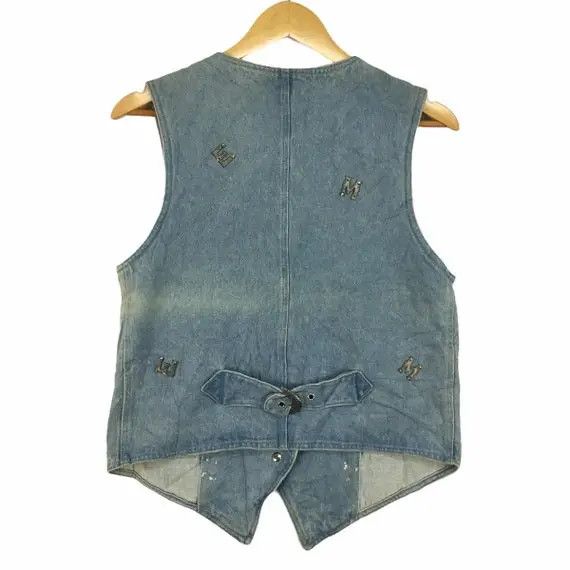 Vintage EASY MONDRIAN Blue Denim Vest Casual Clothing Made in Italy Size S / US 4 / IT 40 - 7 Thumbnail