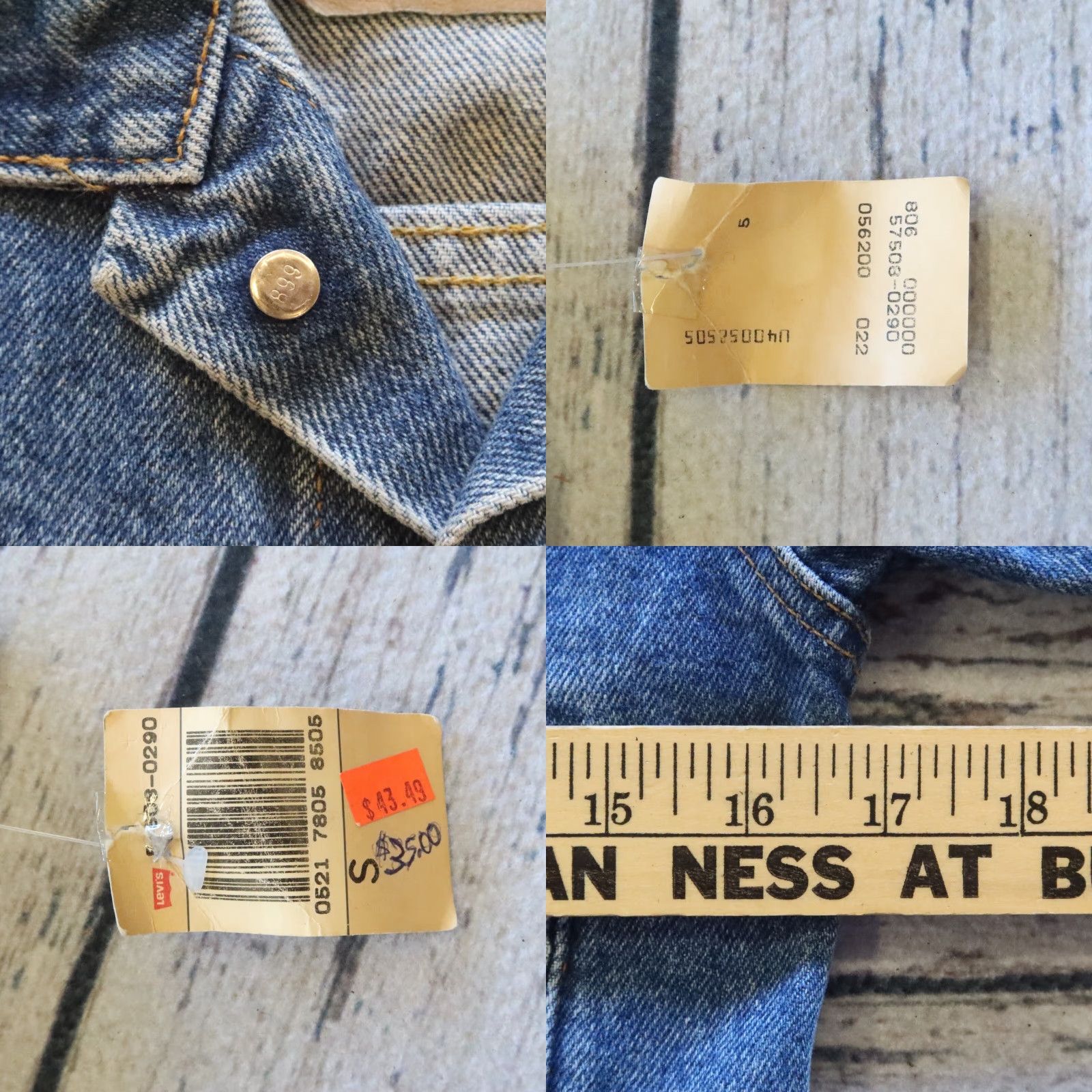 Levi's Vintage Levi's Trucker Jacket S Blue Denim Motorcycle Jacket Mens Levi's Trucker 593 Denim Jacket Size US S / EU 44-46 / 1 - 8 Thumbnail
