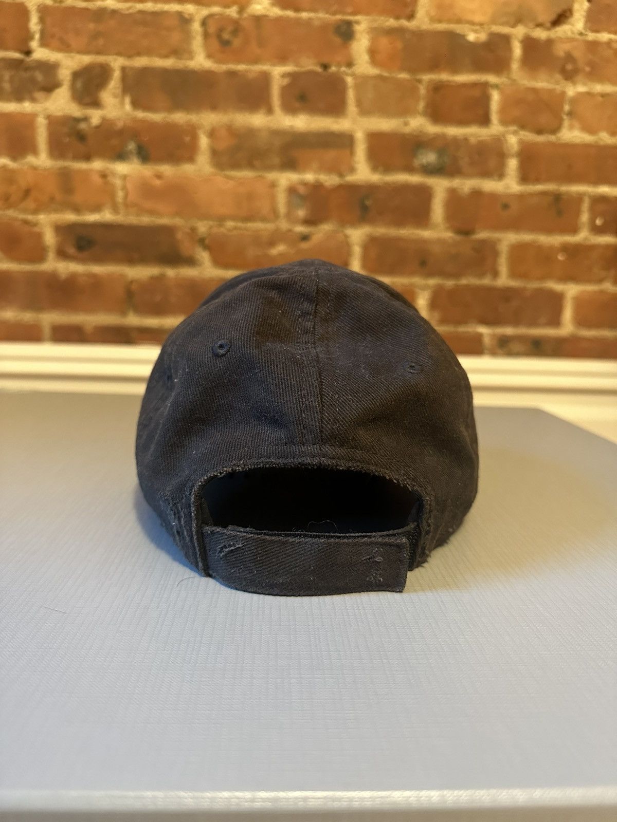 Balenciaga FW/24 Black Unity Logo Distressed Hat Size ONE SIZE - 4 Thumbnail