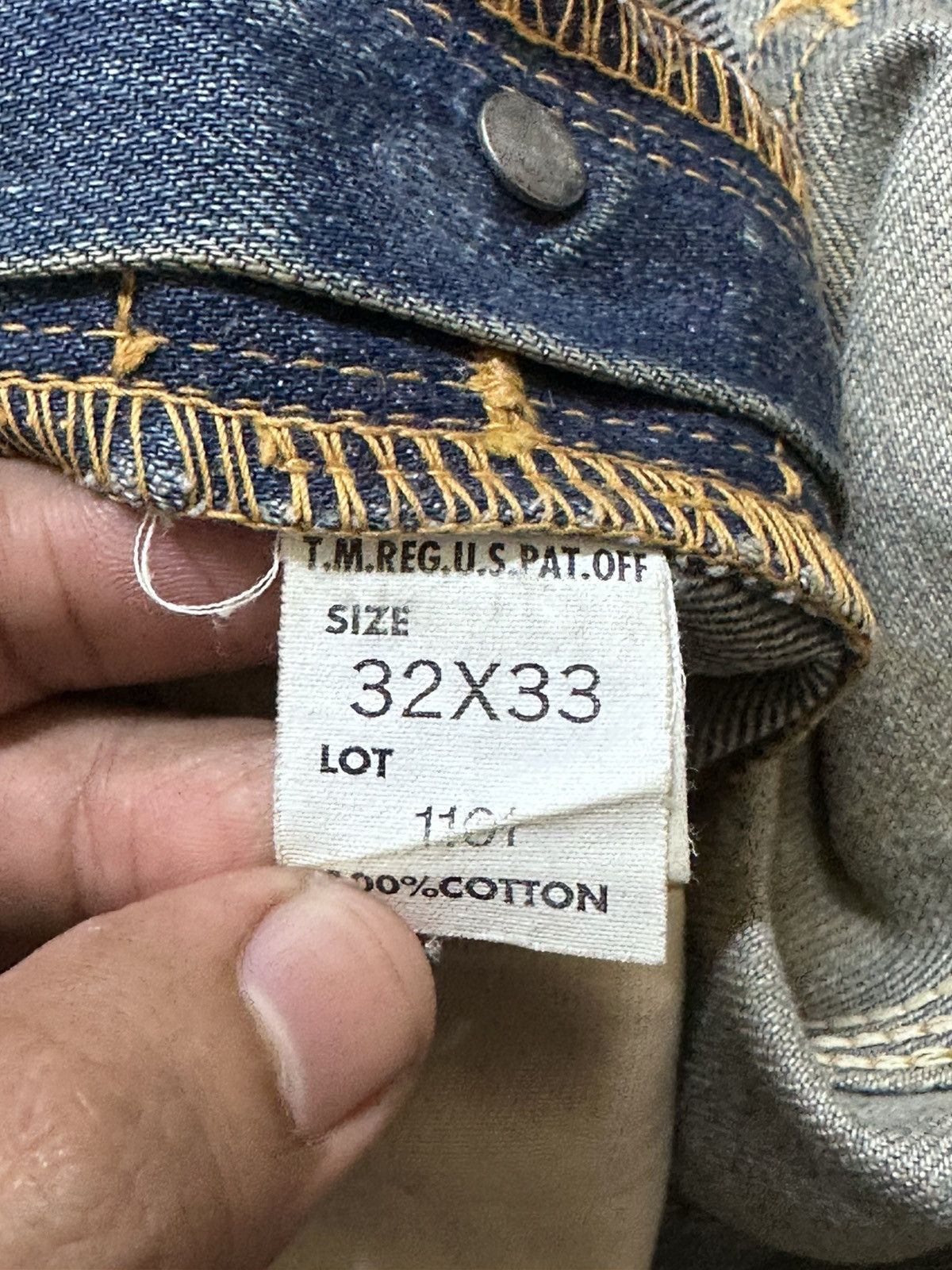Lee Vintage Lee Union Made Selvedge Mudwash Distressd Denim Size US 32 / EU 48 - 13 Thumbnail