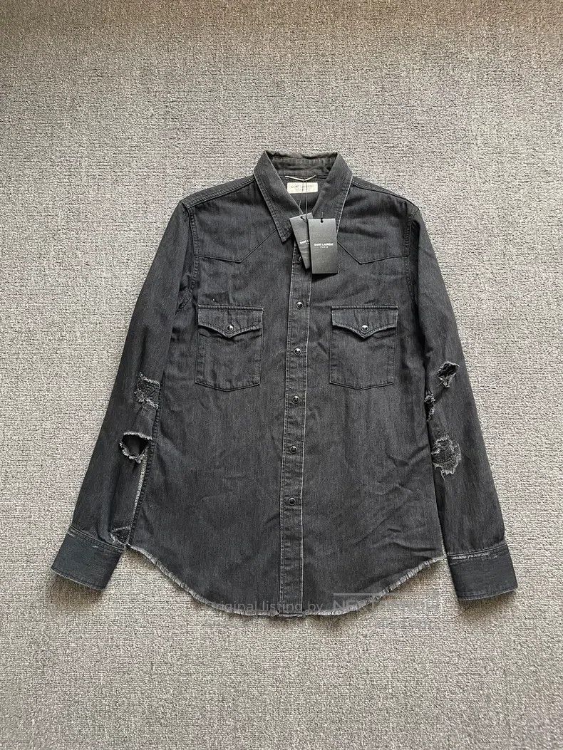 Saint Laurent Paris Saint Laurent Paris Cat Eye Destroyed Shirt Size US M / EU 48-50 / 2 - 1 Thumbnail
