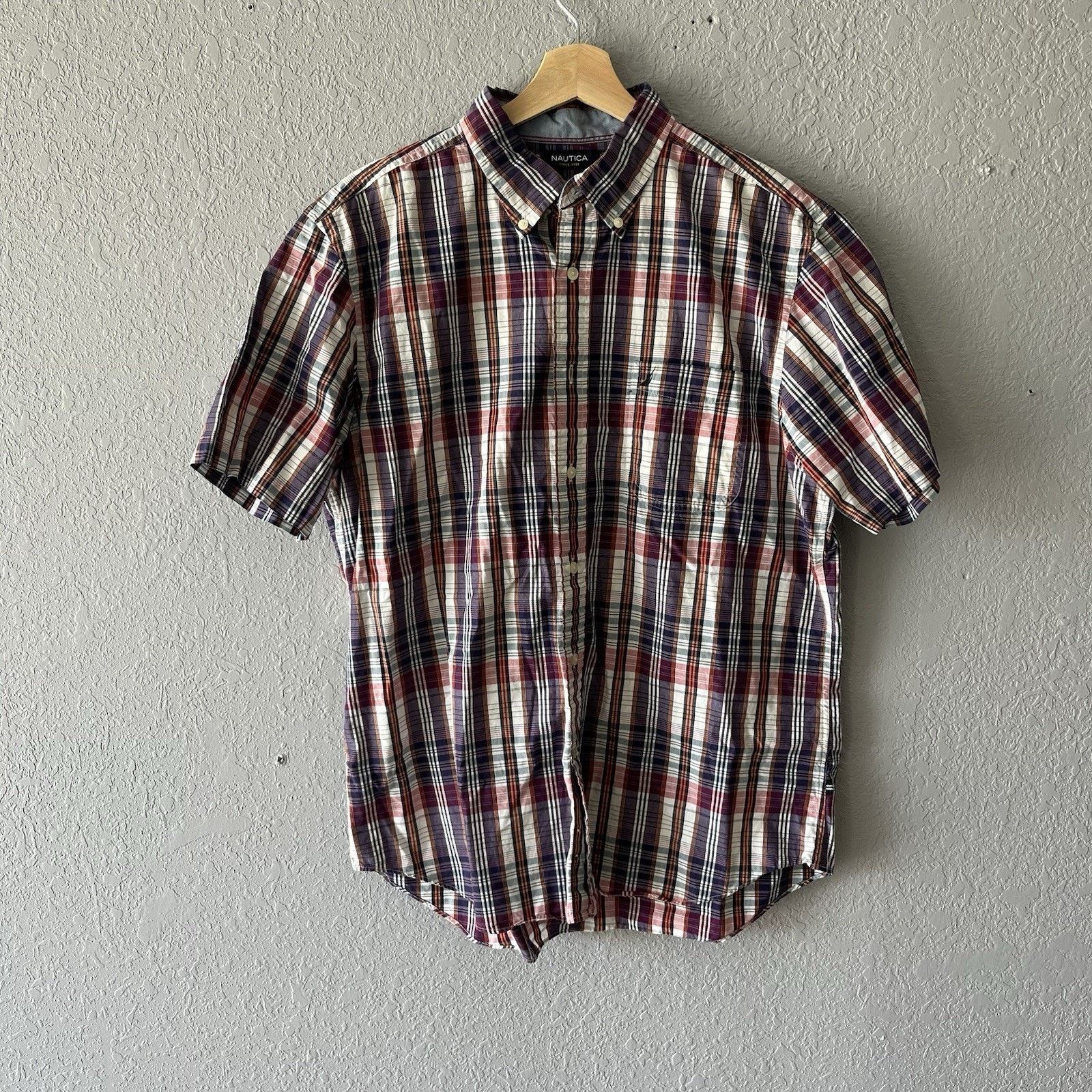 Nautica Vintage Nautica Button Down Shirt Men Large Plaid Cropped Size US L / EU 52-54 / 3 - 1 Thumbnail