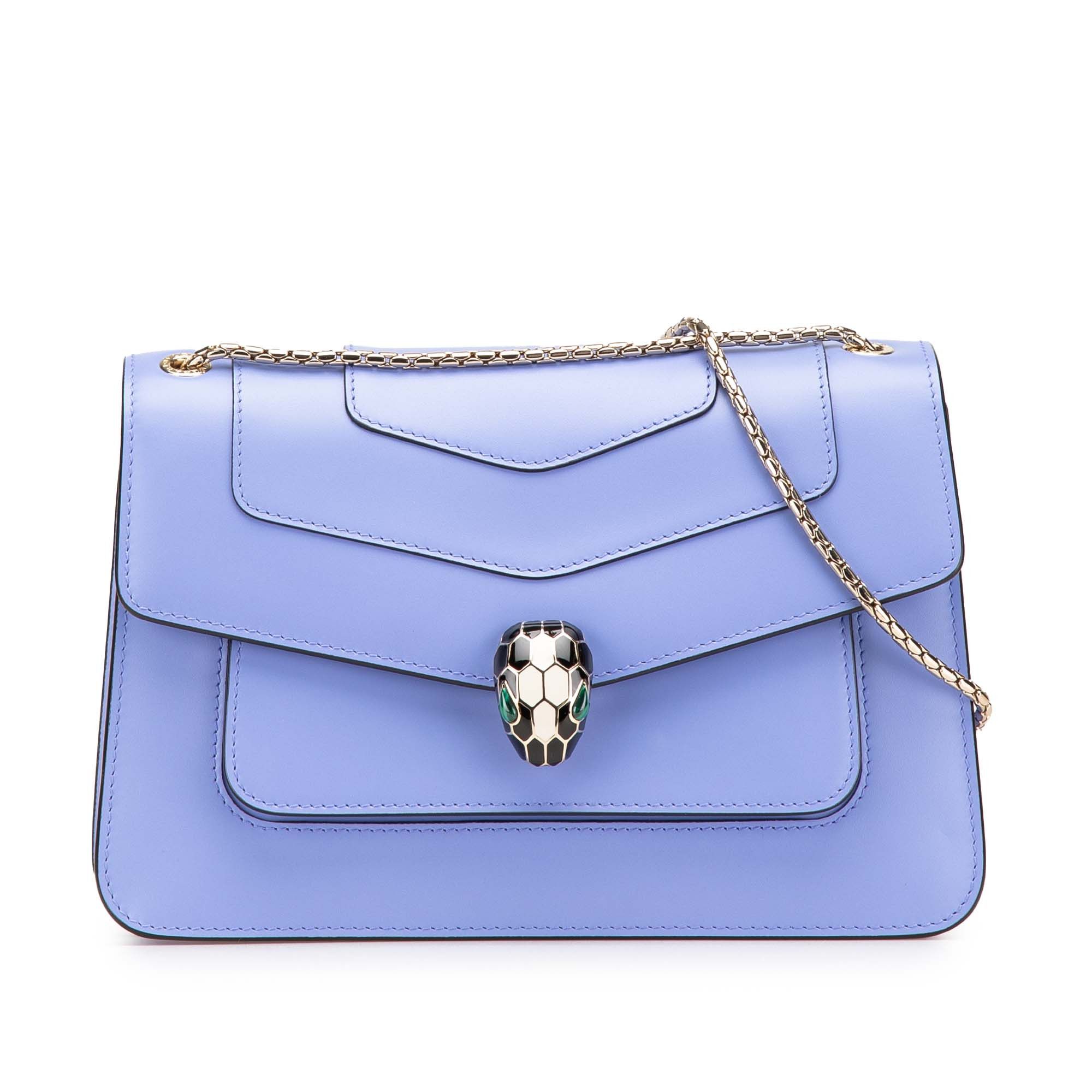 Bvlgari Medium Calfskin Serpenti Forever Shoulder Bag in Purple, Women's