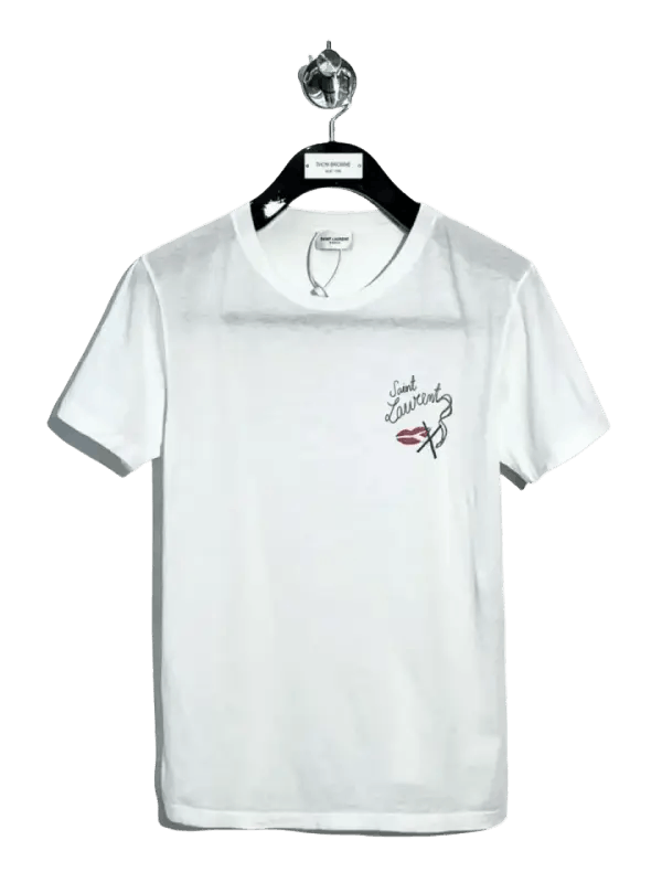 Saint Laurent Paris Yves Saint Laurent Logo Printed Short Sleeve T-Shirt-2507 Size US XS / EU 42 / 0 - 7 Thumbnail