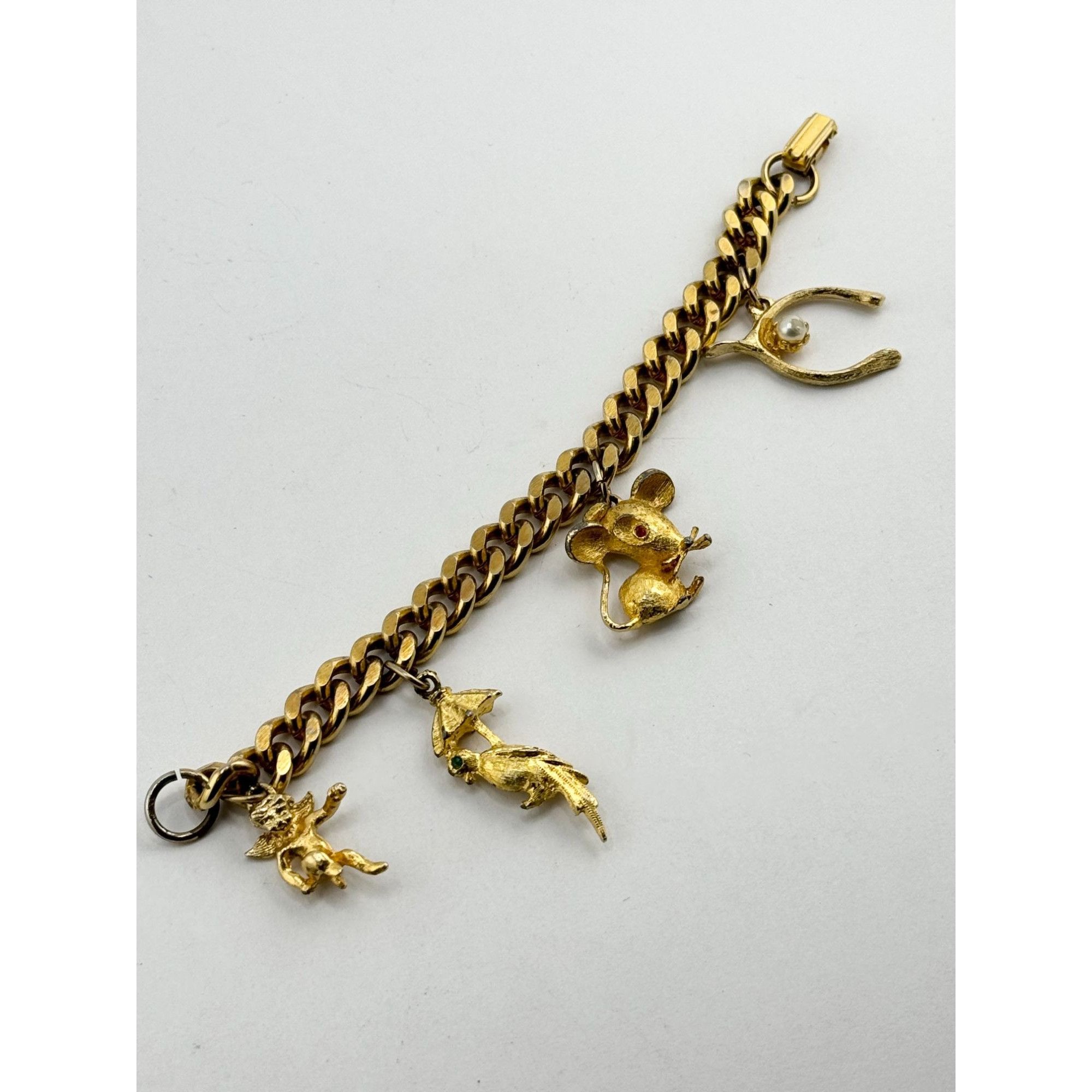 Vintage Vintage gold tone charm bracelet Size ONE SIZE - 4 Thumbnail