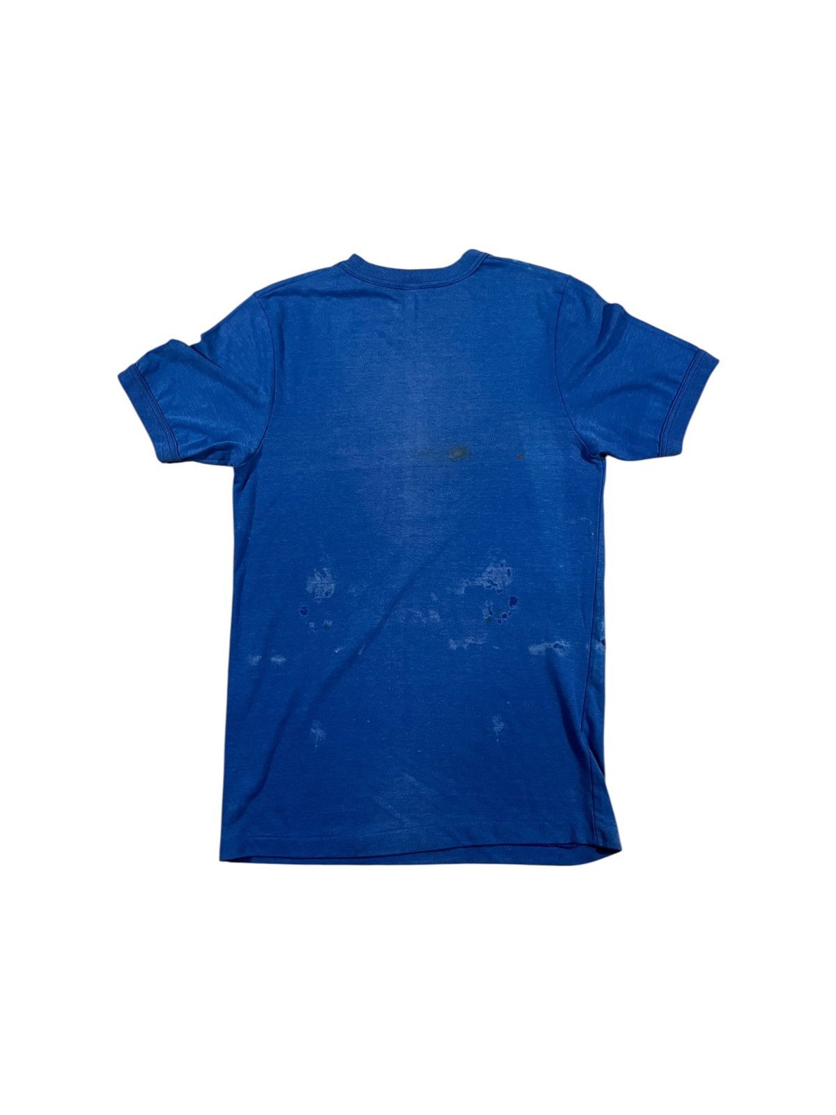Vintage Vintage 70s Triathlon T Shirt Faded Blue Size US M / EU 48-50 / 2 - 2 Thumbnail