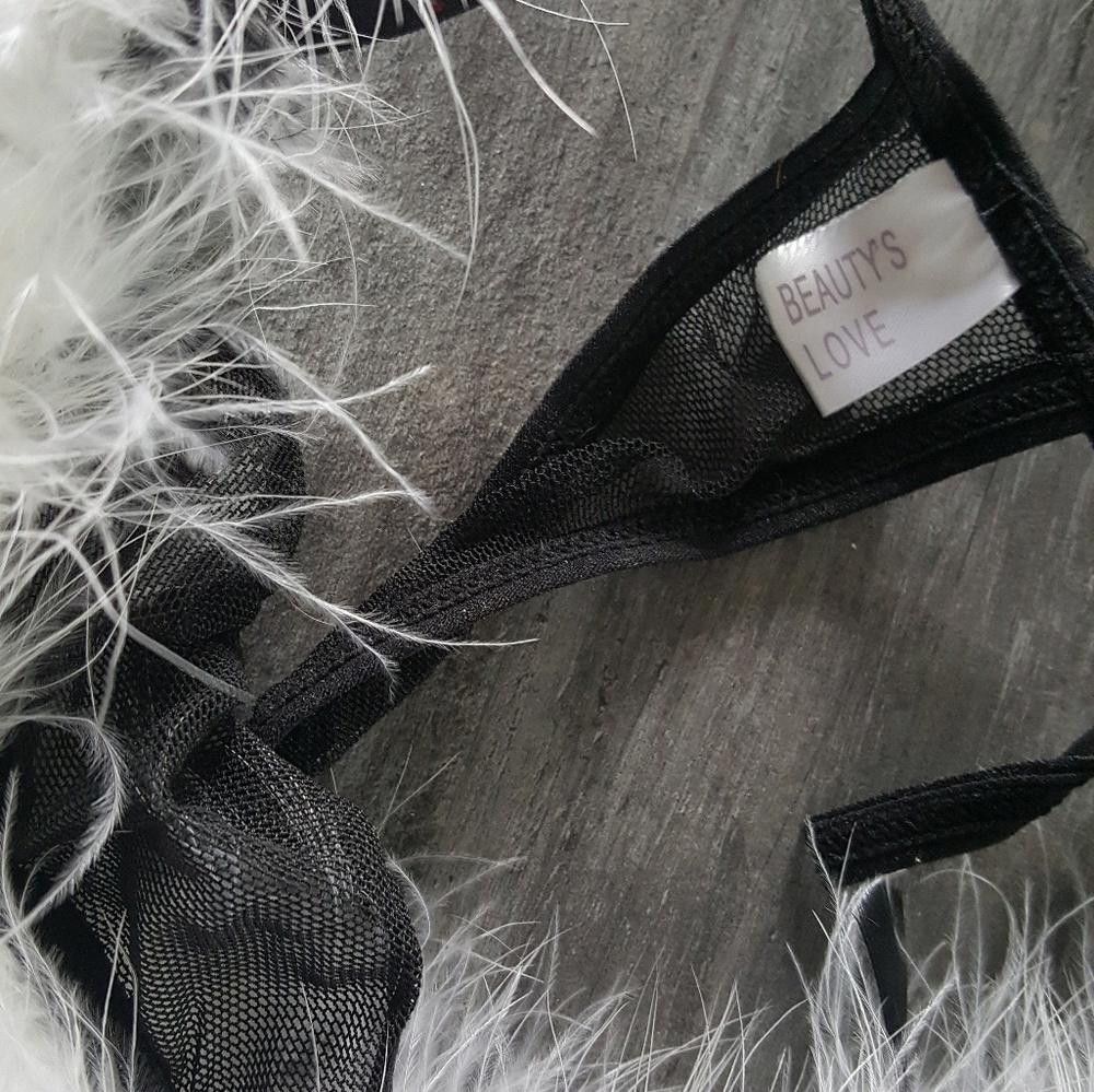Designer White Fur Black Christmas Adult Costume Size ONE SIZE - 4 Thumbnail