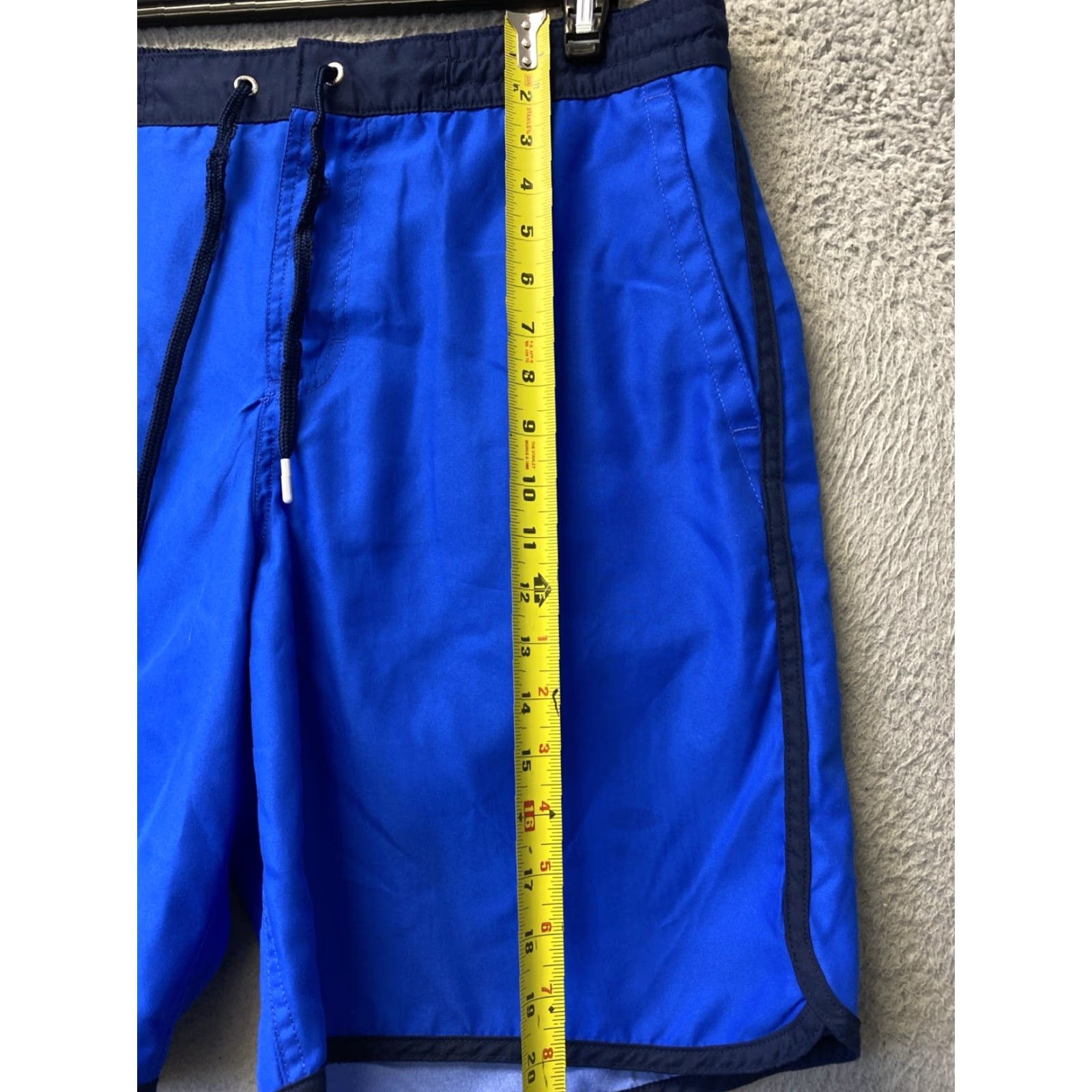 Lands' End Lands' End Mens Trunks Beach Colorful Blue Lined Swim Shorts 10in Inseam Regular Waist 36in Flat Front Pockets Easy Care Size US 33 - 4 Thumbnail