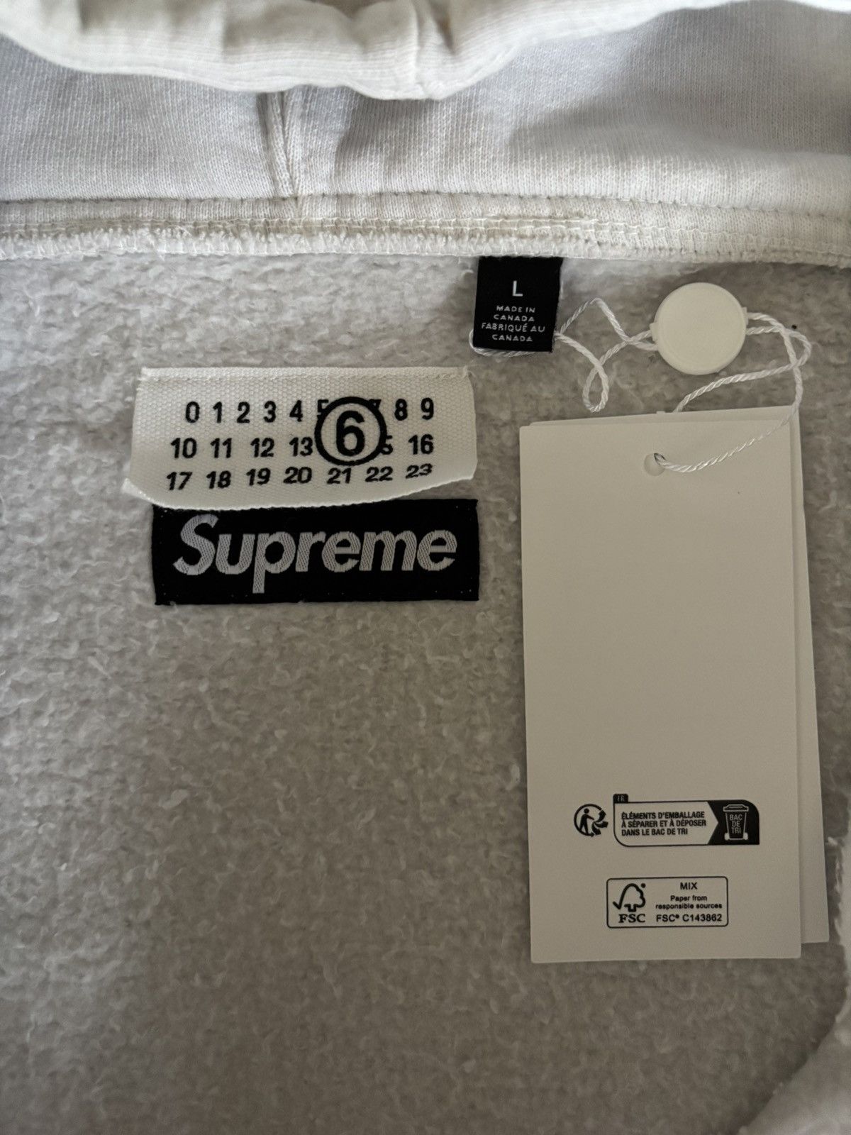 Maison Margiela × Supreme Supreme X MM6 Box Logo Zip Up Hoodie Size US L / EU 52-54 / 3 - 4 Thumbnail