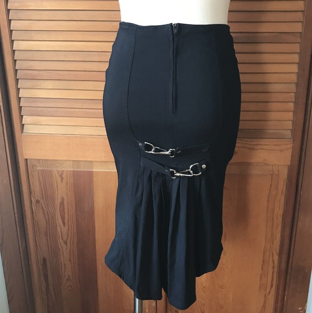 Lip Service Vintage Lip Service Gangsta Pranksta Black Fishtail Skirt S Size 27" / US 4 / IT 40 - 1 Thumbnail
