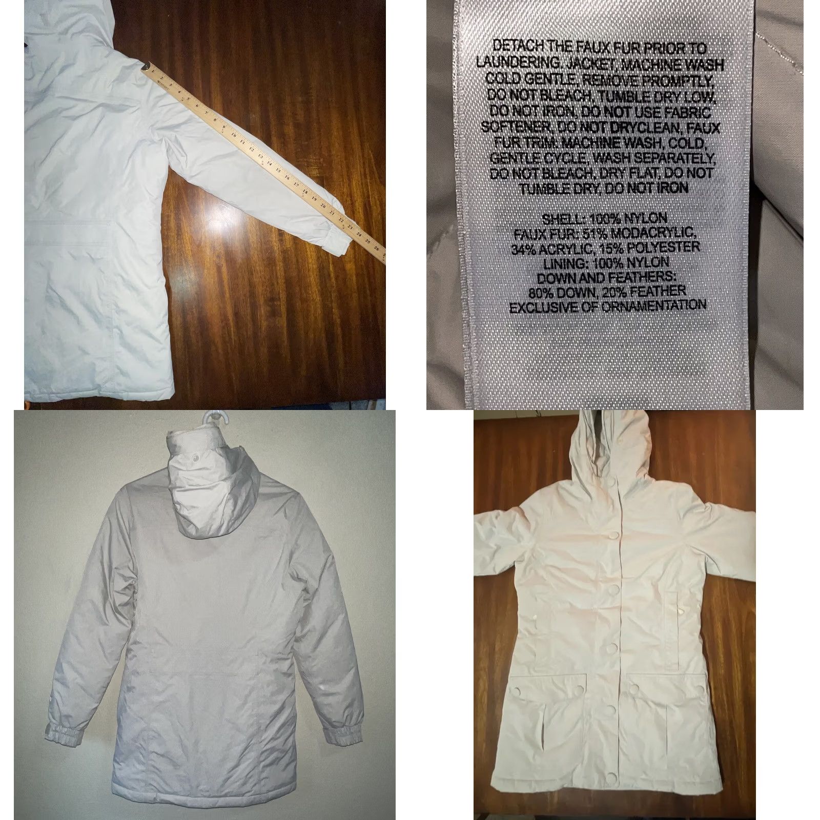 Mountain Hardwear Mountain Hard Wear Women’s Puffer Parka Jacket Long Hooded Beigy 80% Down 20% Feather Regular S Coat Size S / US 4 / IT 40 - 8 Thumbnail