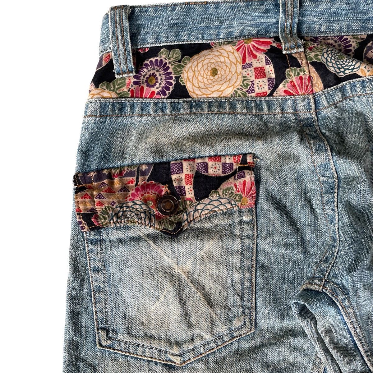 Kapital Y2k Japan Dominate Handcrafted Floral Sukajan Mudwash Jeans Size US 32 / EU 48 - 16 Thumbnail