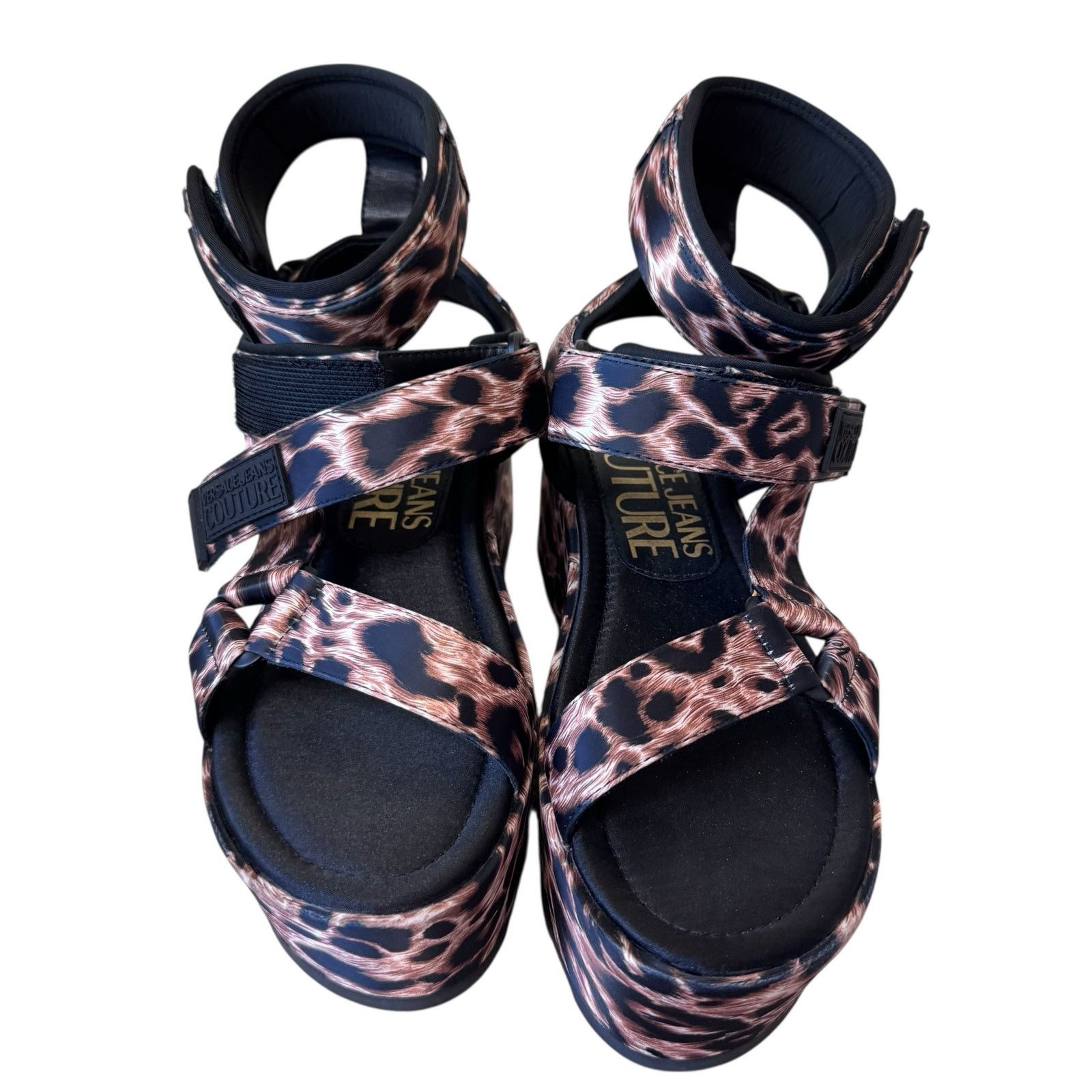 Versace VERSACE JEANS Leopard Printed Satin Mallory Platform Sandal Size US 8 / IT 38 - 3 Thumbnail