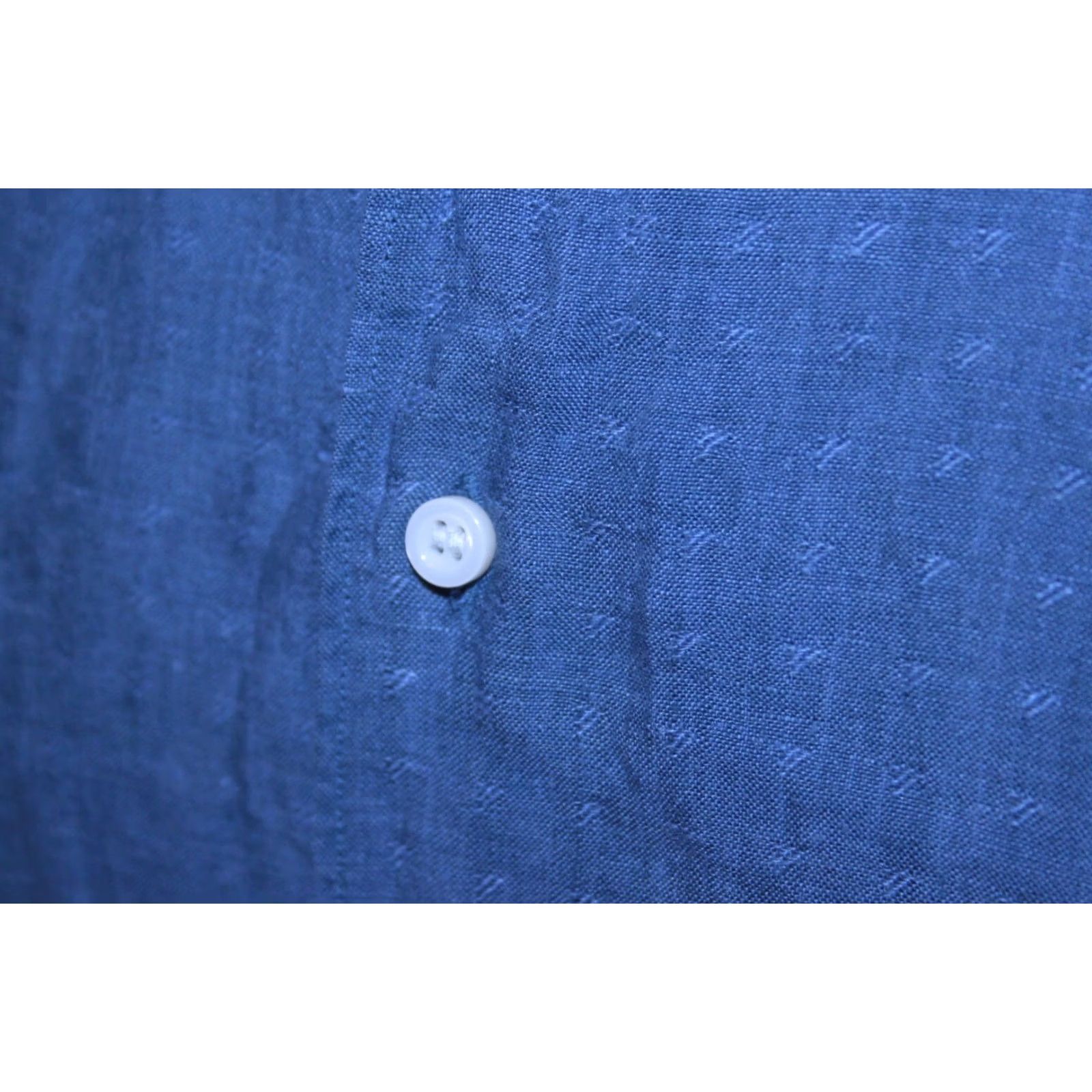 Vintage Boggi Milano formal shirt Mens Size L 100% linen Blue easy custom fit Size 42R - 2 Thumbnail