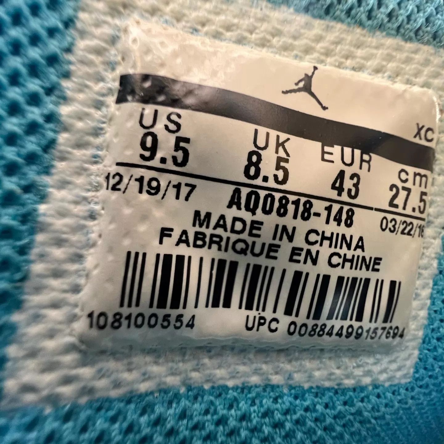 Off-White OW x AJ1 University Blue 43 Good Condition Boxed Size US 10 / EU 43 - 8 Thumbnail