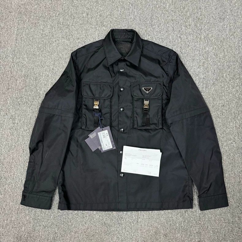 Prada Prada Black Removable Logo Nylon Shirt Jacket - dmc Size US XS / EU 42 / 0 - 1 Thumbnail