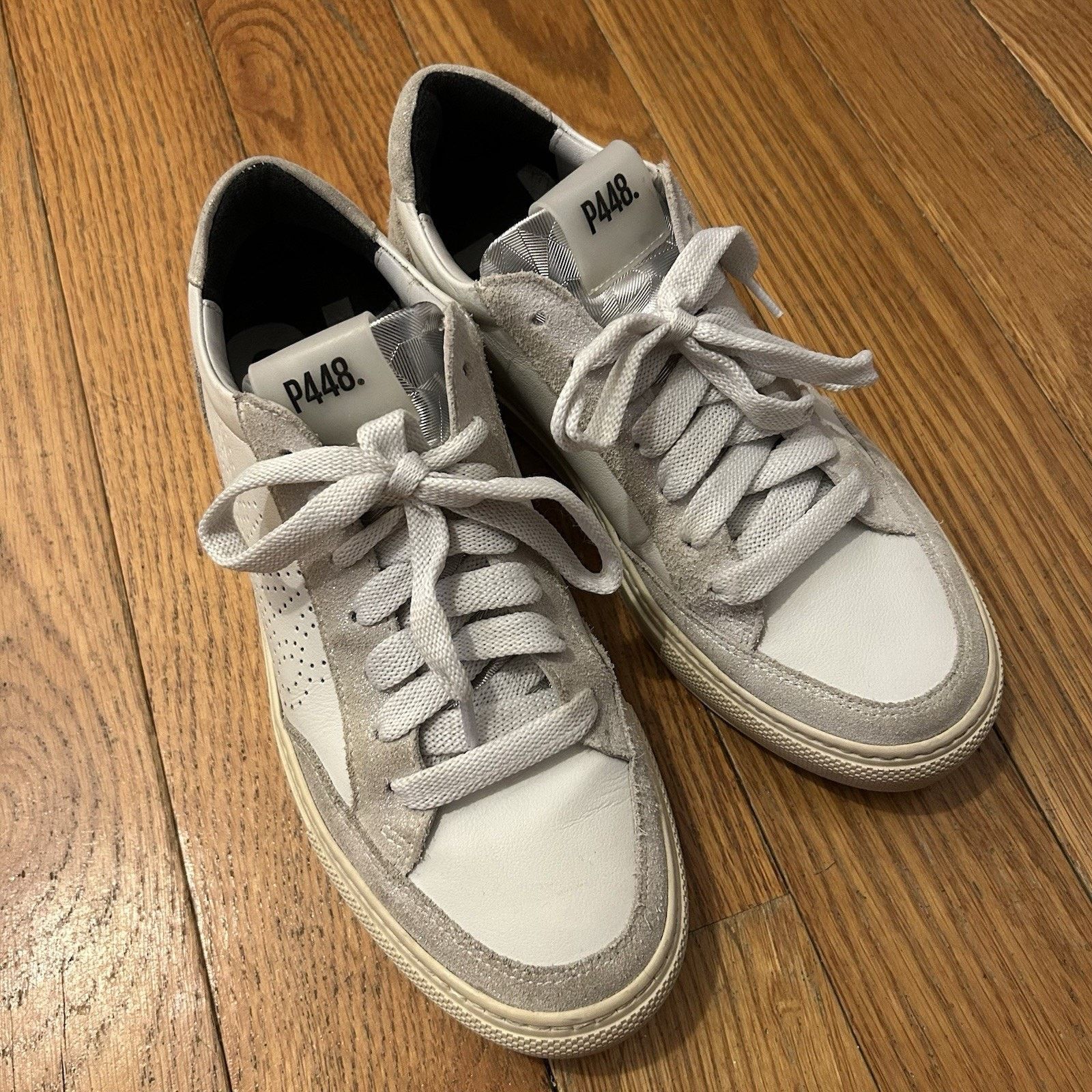 P448 P448 Soho Leather Suede Glitter Sneakers Shoes 38 Size 7.5-8 Size US 8 / IT 38 - 2 Thumbnail