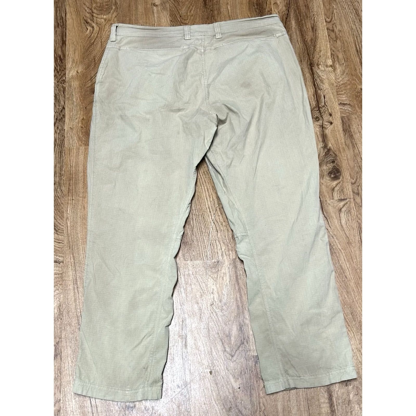 CO Duluth Trading Co Pants 38x30 Regular Straight Khaki Beige Cotton Blend Stretch Button Zipper Pockets Logo USA Men Size US 38 / EU 54 - 6 Thumbnail
