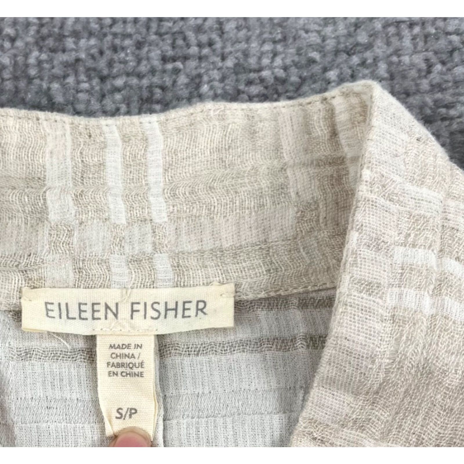 Eileen Fisher Eileen Fisher Blazer Jacket Womens Small Beige Organic Linen Cotton Open Front Size S / US 4 / IT 40 - 2 Thumbnail