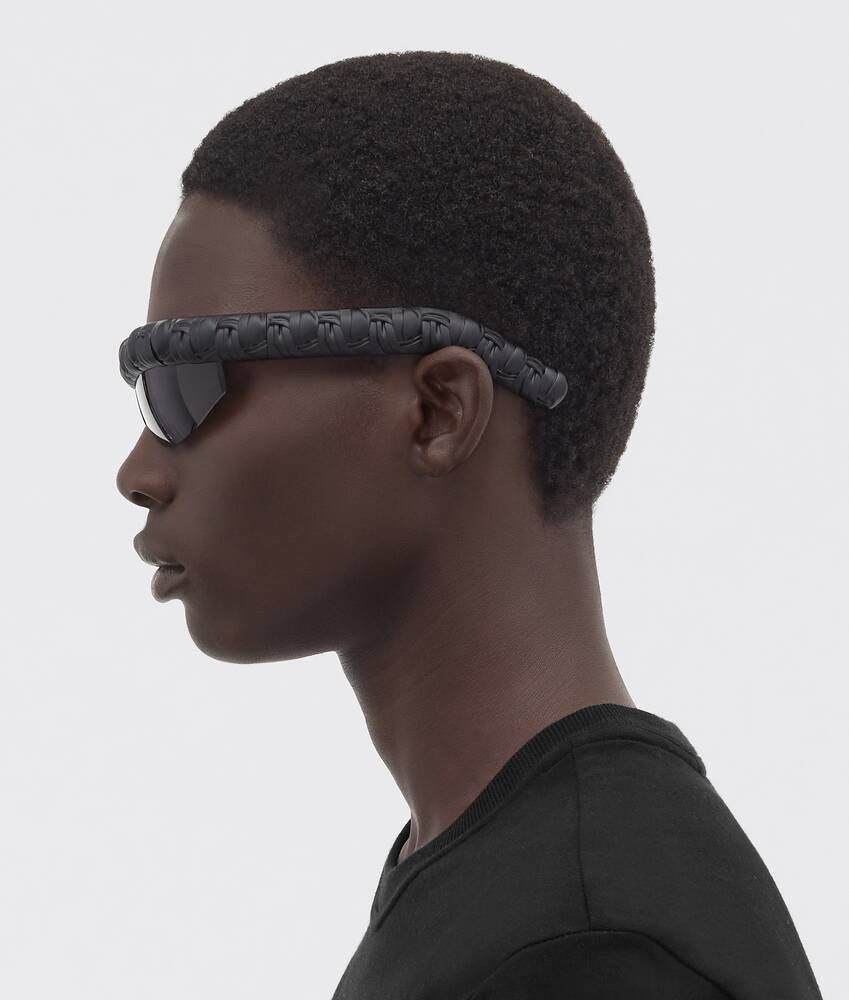 Bottega Veneta Pleat Wraparound oversize-frame sunglasses