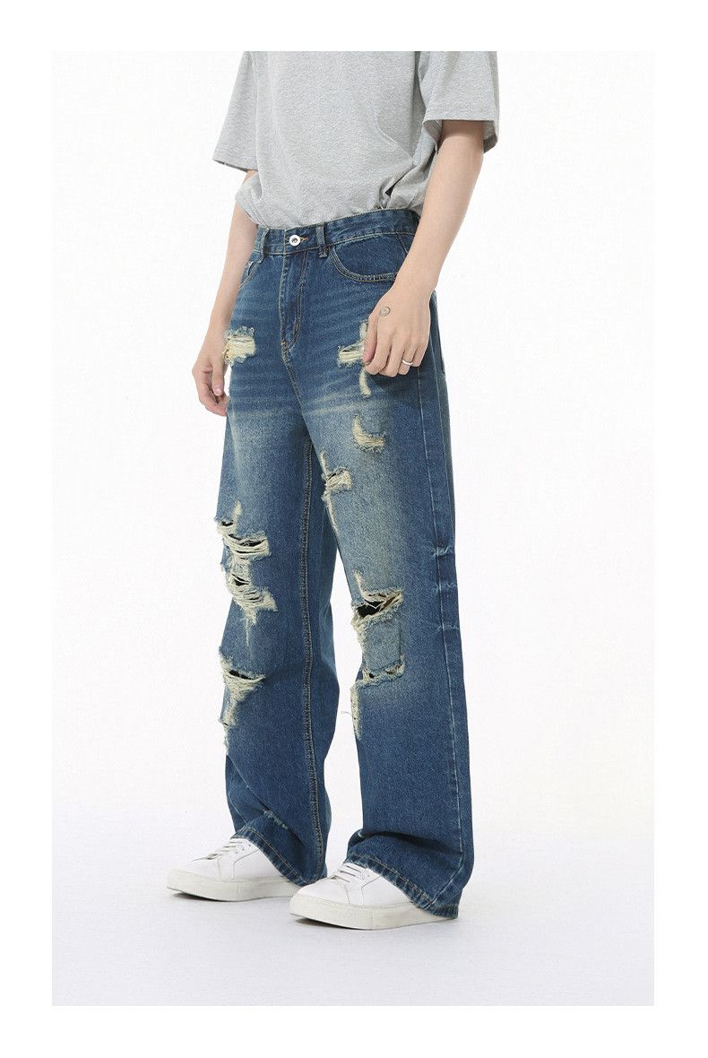 Vintage Men's distressed heavy-duty street straightripped jeans Size US 32 / EU 48 - 4 Thumbnail