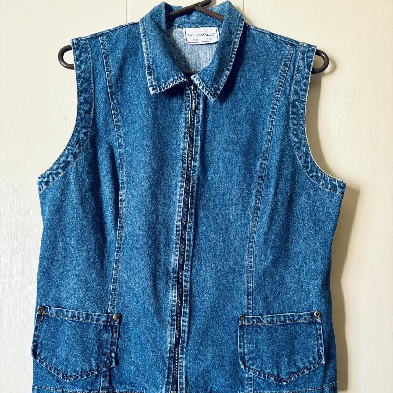 Designer Vintage 90s Women's blue denim vest Size M / US 6-8 / IT 42-44 - 1 Thumbnail