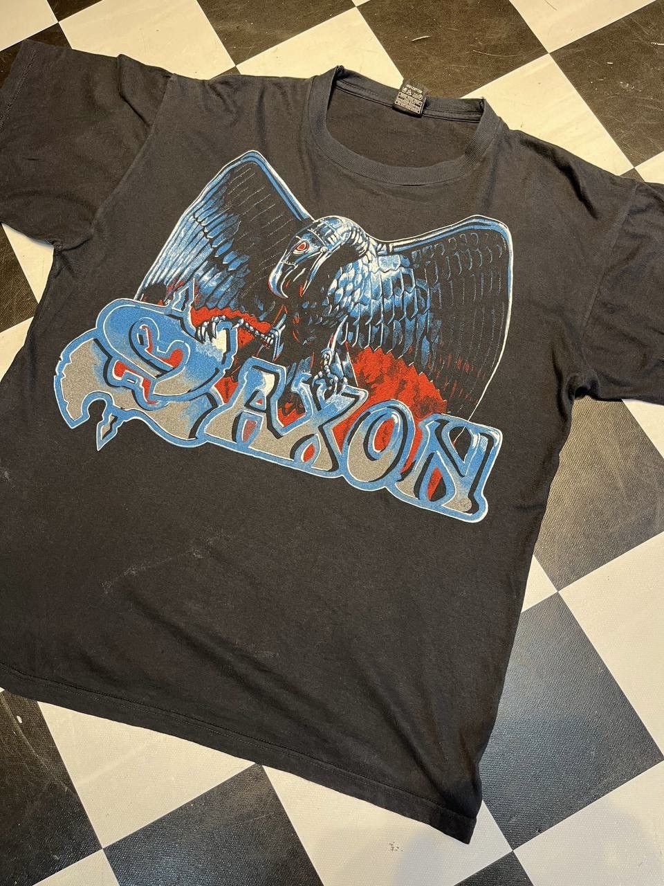 Band Tees VERY RARE SAXON TOUR 1986-87 Size US XL / EU 56 / 4 - 3 Thumbnail