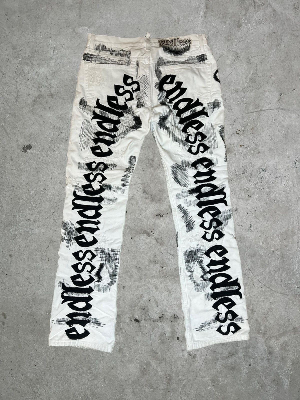 Endless × Vlone ENDLESS BORO DENIM WHITE/BLACK | Grailed