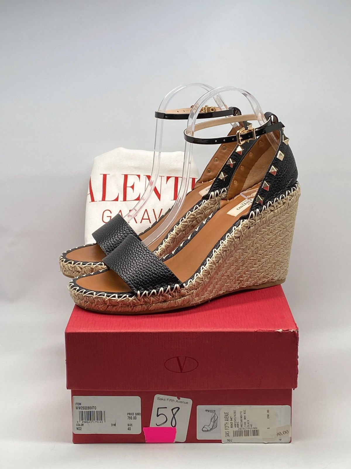 Valentino Valentino Garavani Rockstud Calfskin Wedges 105MM size 40 Size US 10 / IT 40 - 12 Thumbnail