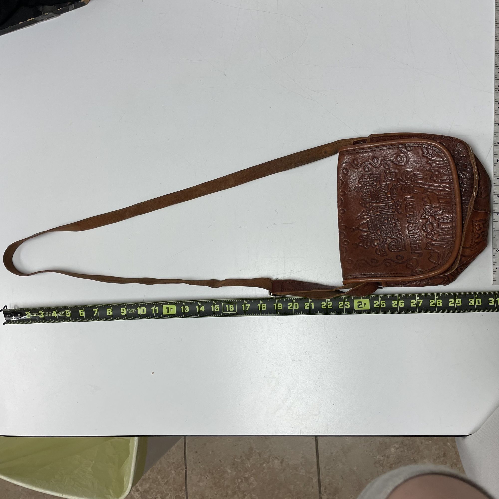Other Vtg Israel Leather Hand Bag TOOLED City of JERUSALEM Purse Size ONE SIZE - 11 Thumbnail
