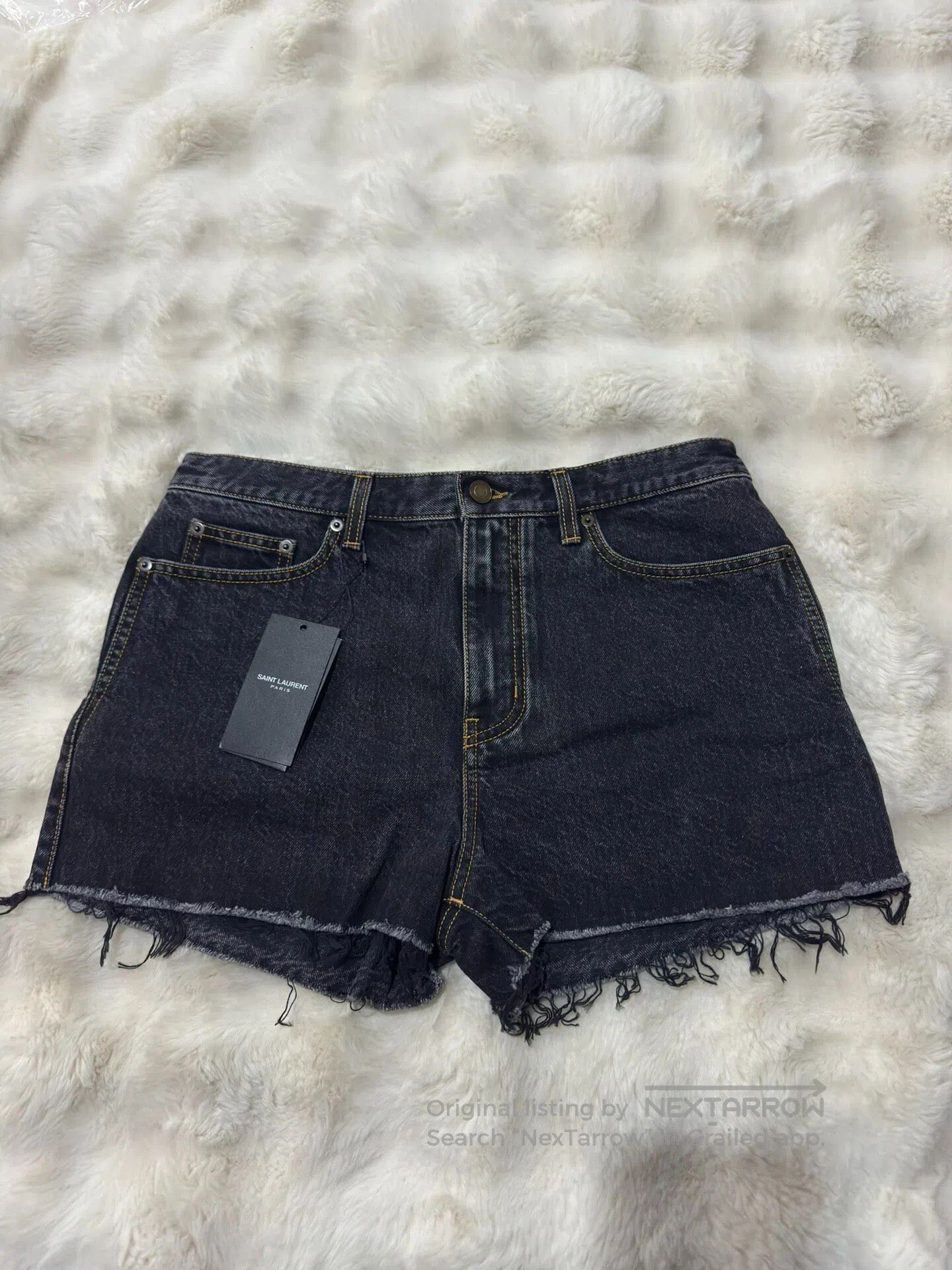 Saint Laurent Paris Saint Laurent Paris Distressed Denim Shorts| Size US 30 / EU 46 - 1 Thumbnail