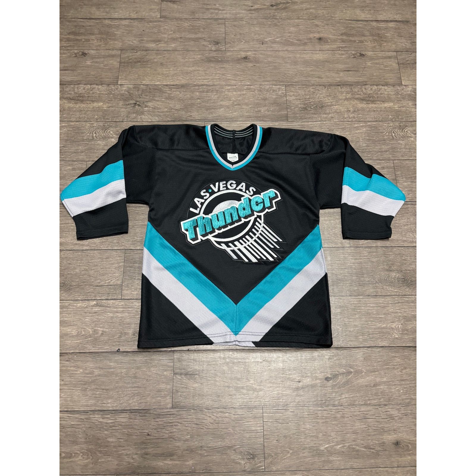 Vintage VTG Las Vegas Thumder Hockey Jersey Youth Sz L/XL 90s Blue Size US XL / EU 56 / 4 - 1 Thumbnail