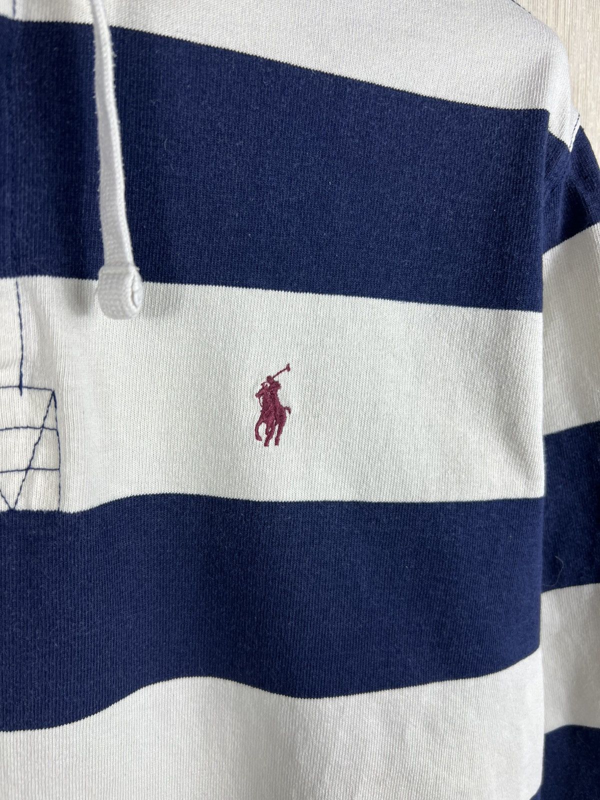 Polo Ralph Lauren Vintage 90s Polo Ralph Lauren striped golf hoodie chest logo Size US XL / EU 56 / 4 - 8 Thumbnail