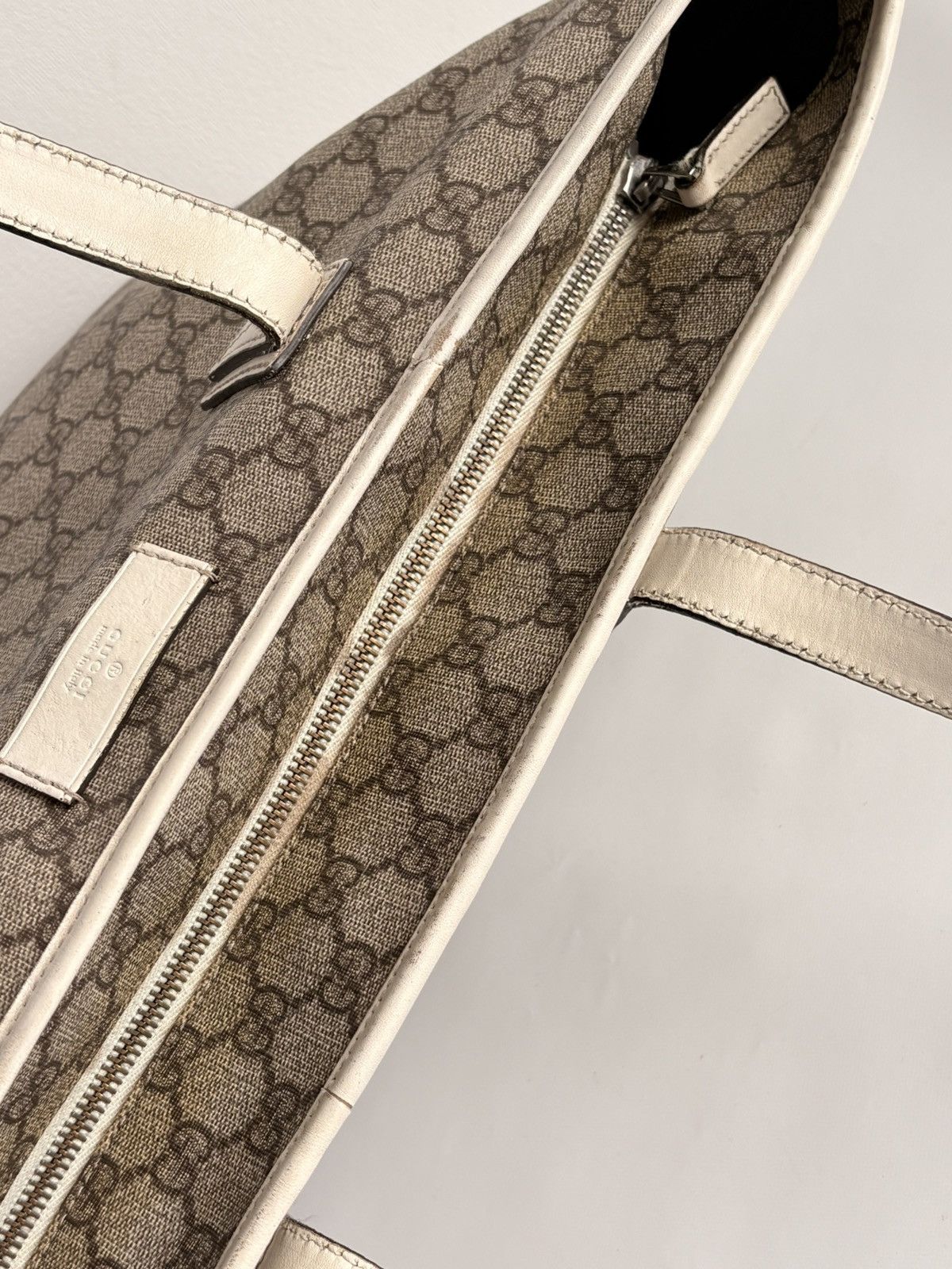 Gucci Gucci Supreme GG Monogram Large Tote Bag PVC Canvas White Size ONE SIZE - 13 Thumbnail