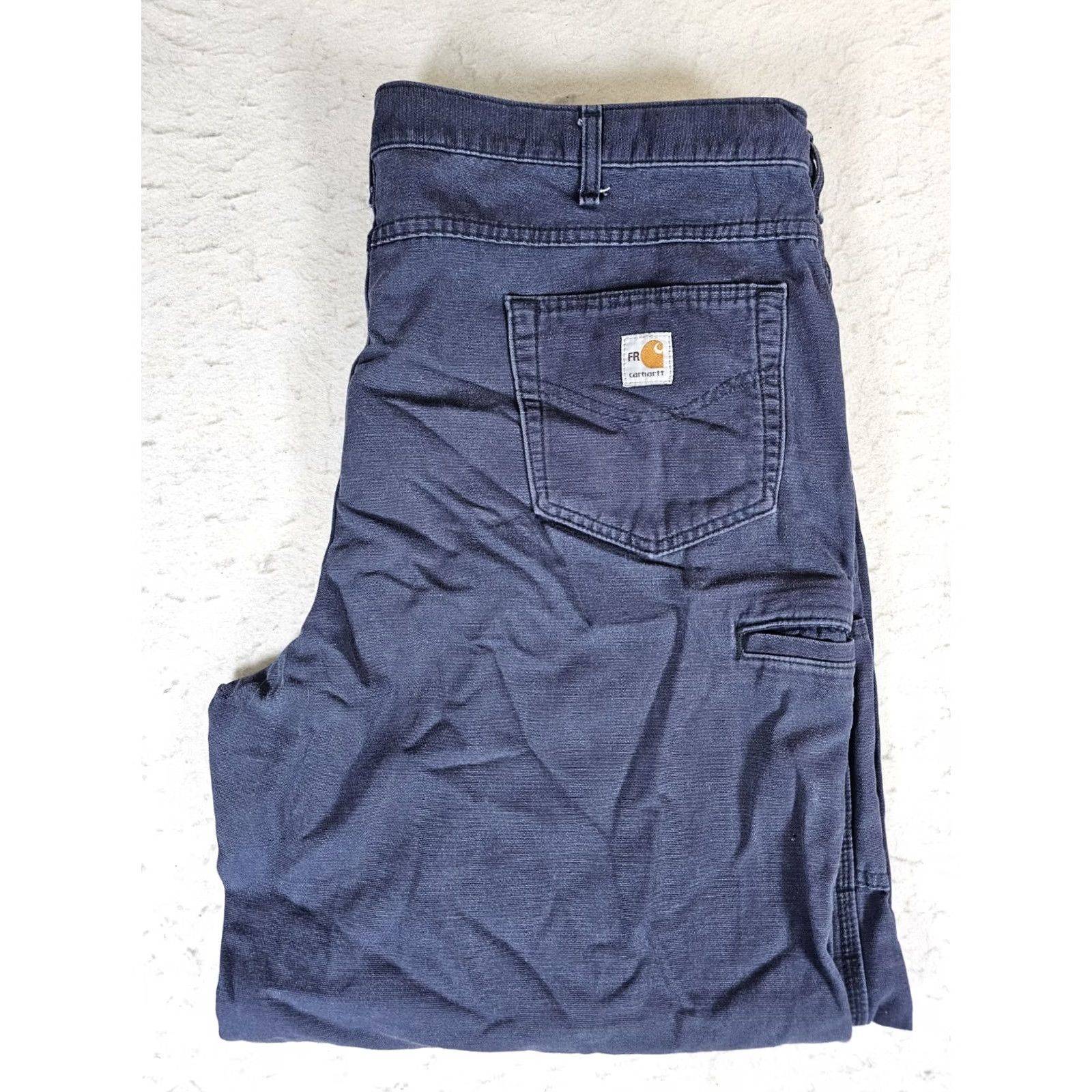 Carhartt VINTAGE: No (omit) Carhartt FR Jeans Loose Fit Flame Resistant Canvas FRB159 DNY Mens Sz 44x32 Blue Size US 44 / EU 60 - 2 Thumbnail