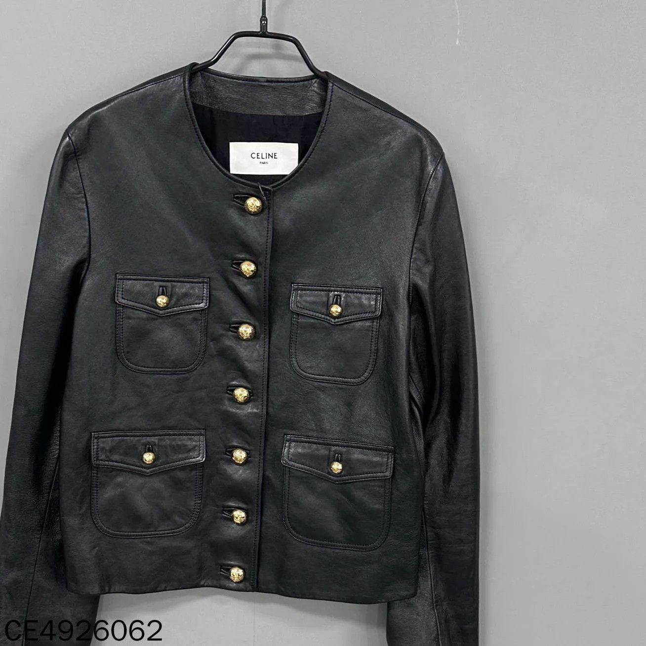 Celine Celine Black 4-Pocket Leather Jacket Gold Hardware 38 Size XS / US 0-2 / IT 36-38 - 2 Thumbnail