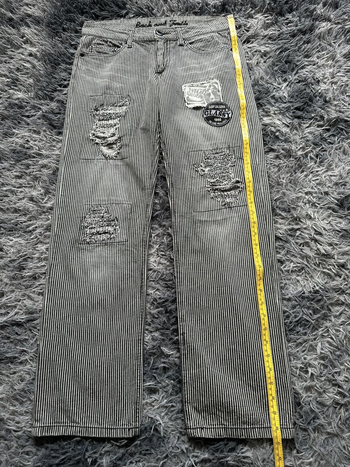 Japanese Brand [32/40] 00s Back & Forth boro wabash stripe jeans Size US 32 / EU 48 - 15 Thumbnail