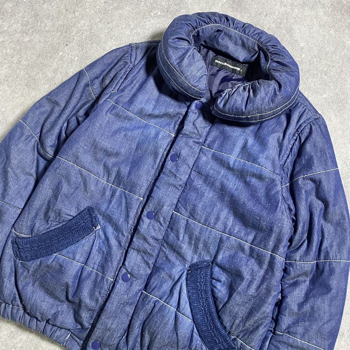Issey Miyake Issey Miyake Vintage Mercibeacoup Denim Down Puffer Size US M / EU 48-50 / 2 - 2 Thumbnail