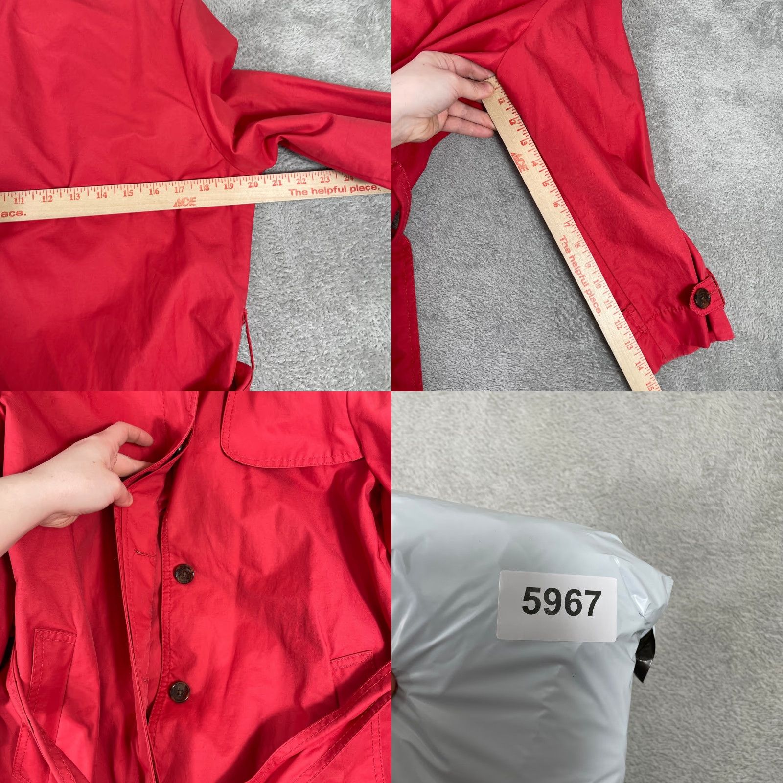 Gap VINTAGE Gap Trench Coat Womens Medium Red Belted Classic Lightweight Spring Jacket Y2K Size M / US 6-8 / IT 42-44 - 8 Thumbnail