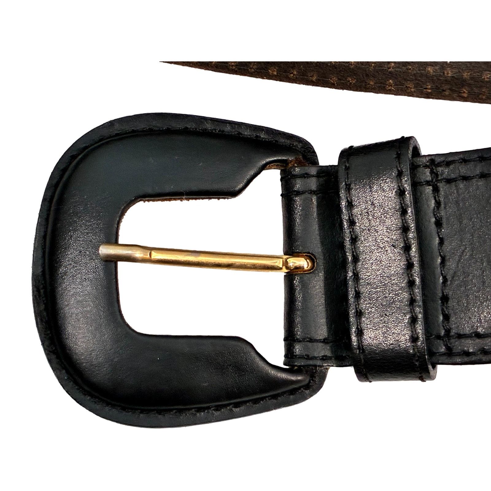 Vintage Vintage The Limited Black Italian Leather Wide Belt (S) Size ONE SIZE - 11 Thumbnail
