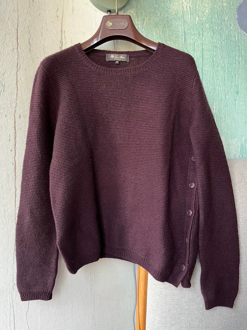 Ermenegildo Zegna Loro Piana Purple Cashmere Silk Sweater Size US M / EU 48-50 / 2 - 1 Thumbnail