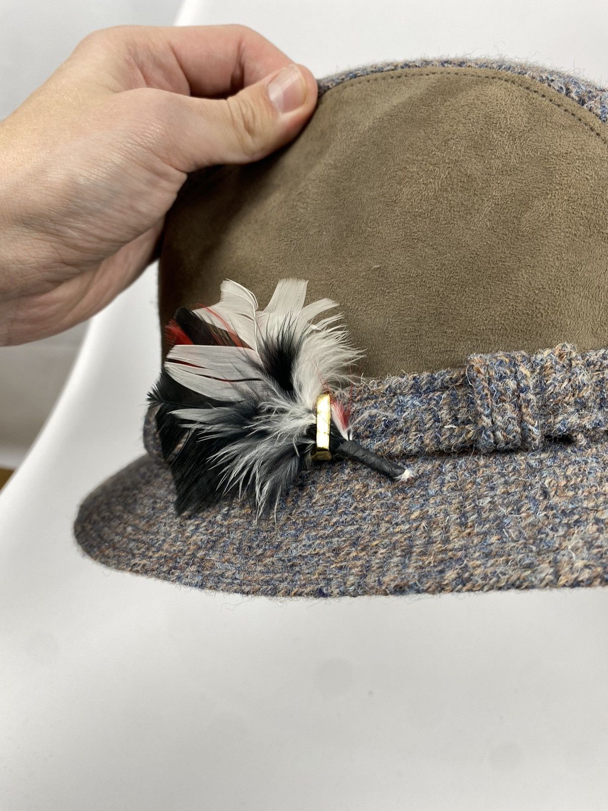 Harris Tweed × Stetson Stetson Harris Tweed Hat Wool Genuine Leather size 58 7 1/4 Size ONE SIZE - 11 Thumbnail