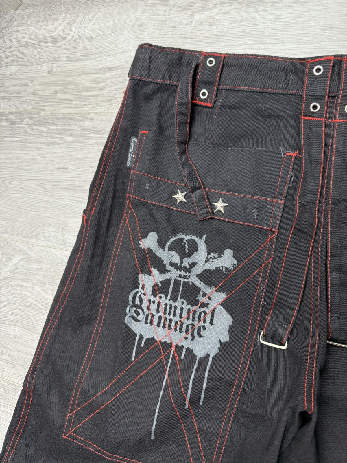 Tripp NYC Criminal Damage Bondage Pant D-Ring Straps Gothic Cyber Rave Size US 34 / EU 50 - 13 Thumbnail
