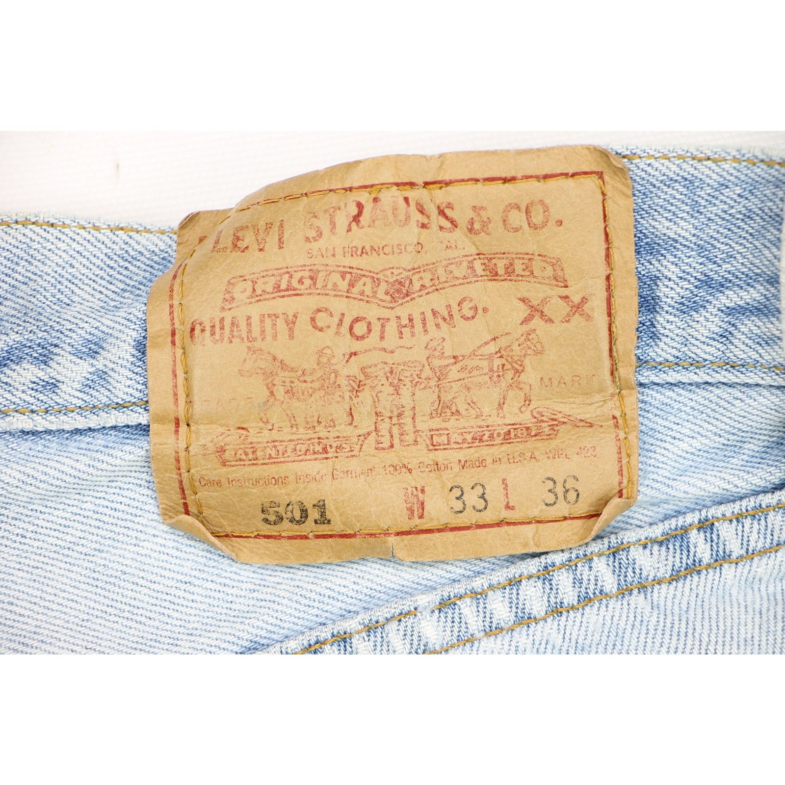 Levi's Vintage Levi's 501 Light Wash Rock Grunge Denim Jeans Size US 31 - 8 Thumbnail
