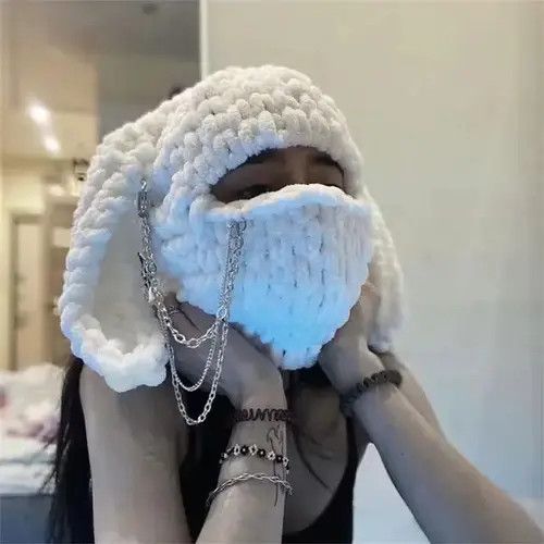 Aran Isles Knitwear Knitted bunny ear white balaclava Size ONE SIZE - 4 Thumbnail